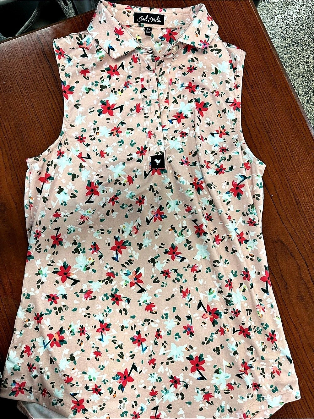Bad Birdie Super Duper Bloom Sleeveless Polo Pink & Multicolor XS